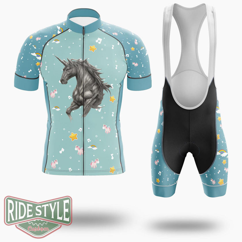 Dark Unicorn Cycling Jersey Kit, Bicycle Clothing - Short Sleeve Cycling Jersey Kit-White