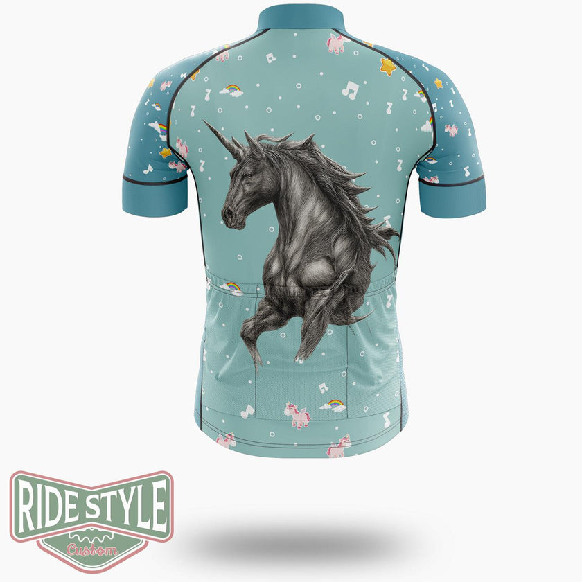 Dark Unicorn Cycling Jersey Kit, Bicycle Clothing - Short Sleeve Cycling Jersey-White