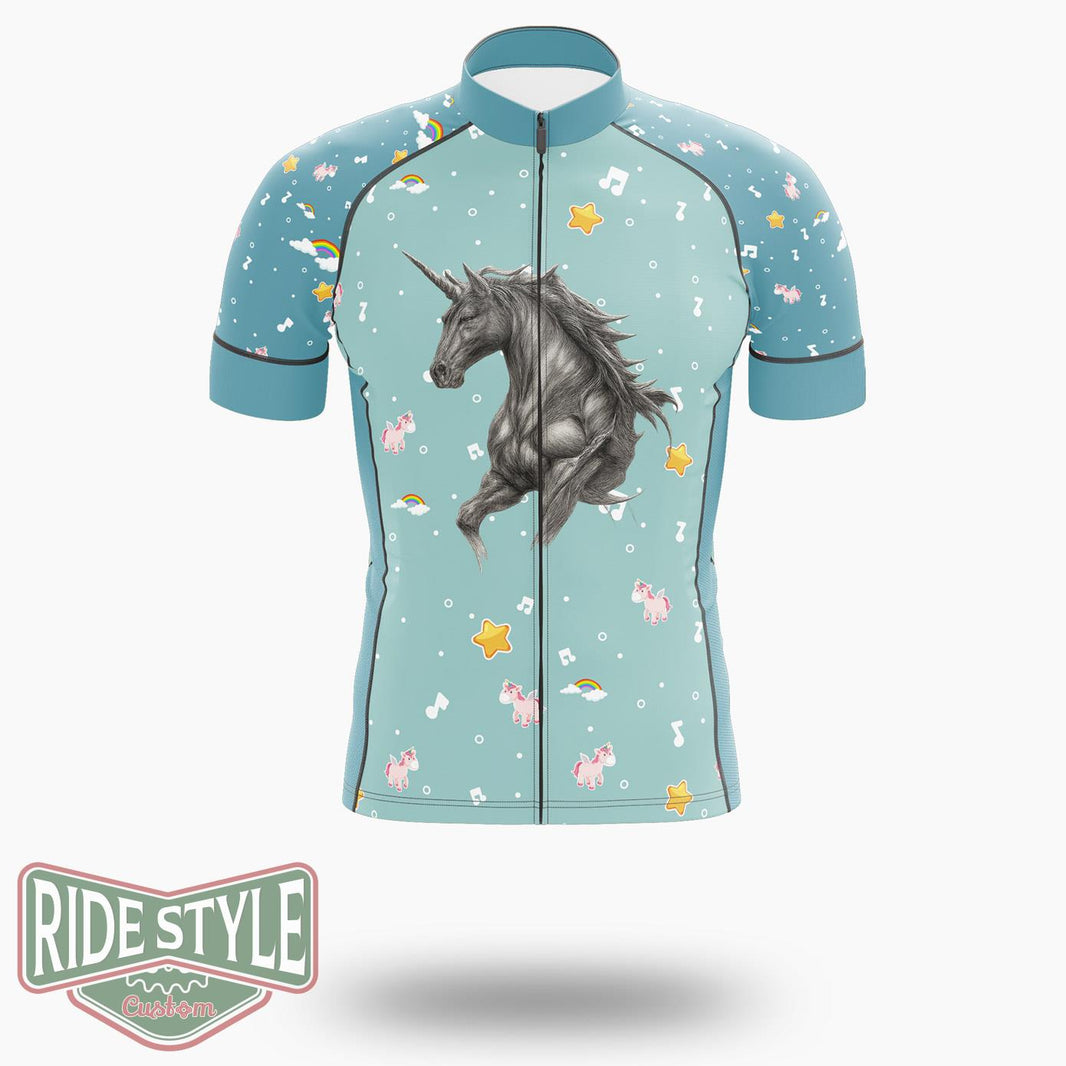 Dark Unicorn Cycling Jersey Kit, Bicycle Clothing - Short Sleeve Cycling Jersey-White