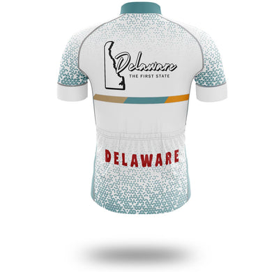 Delaware State Cycling Jersey, Delaware Map Cycling Jersey or Bib Short - Short Sleeve Cycling Jersey-White