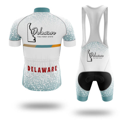 Delaware State Cycling Jersey, Delaware Map Cycling Jersey or Bib Short - Short Sleeve Cycling Jersey Kit-White
