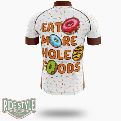 Donut Eat More Hole Foods Cycling Jersey Kit, Bicycle Clothing Summer New - Short Sleeve Cycling Jersey-White