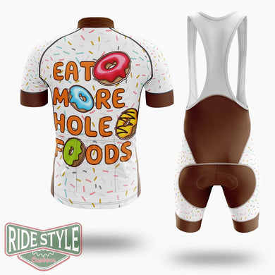 Donut Eat More Hole Foods Cycling Jersey Kit, Bicycle Clothing Summer New - Short Sleeve Cycling Jersey Kit-White