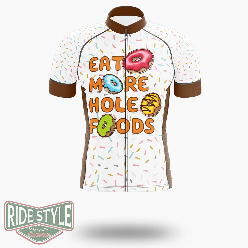 Donut Eat More Hole Foods Cycling Jersey Kit, Bicycle Clothing Summer New - Short Sleeve Cycling Jersey-White