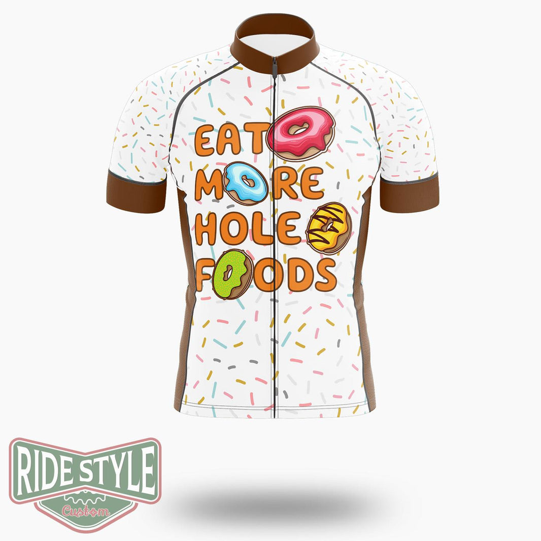 Donut Eat More Hole Foods Cycling Jersey Kit, Bicycle Clothing Summer New - Short Sleeve Cycling Jersey-White