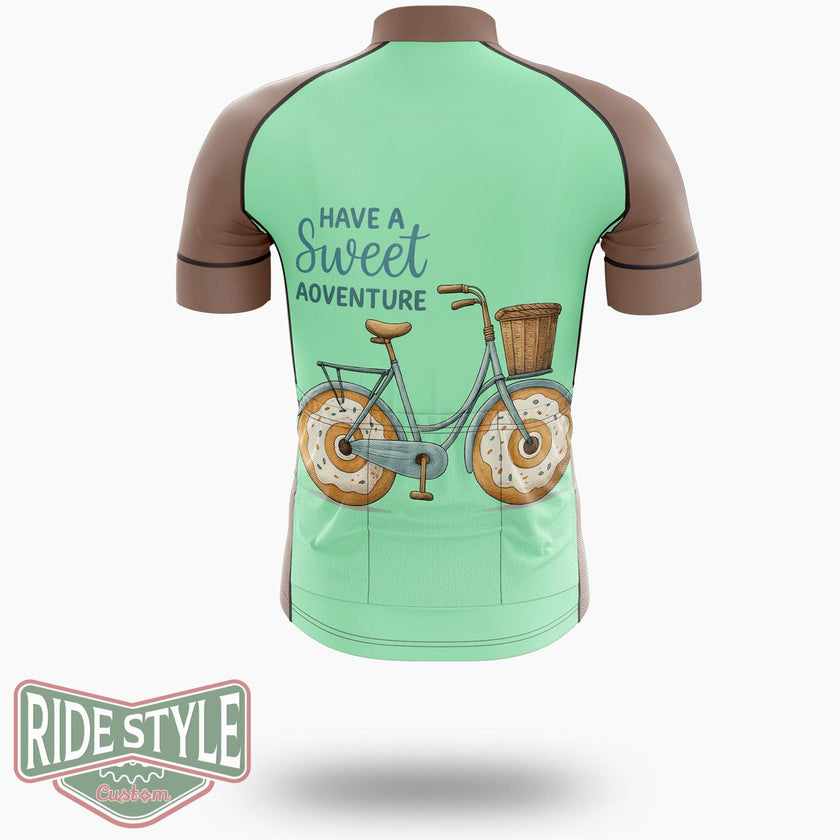 Donut Have A Sweet Adventure Cycling Jersey Kit, Bicycle Clothing Summer New - Short Sleeve Cycling Jersey-White