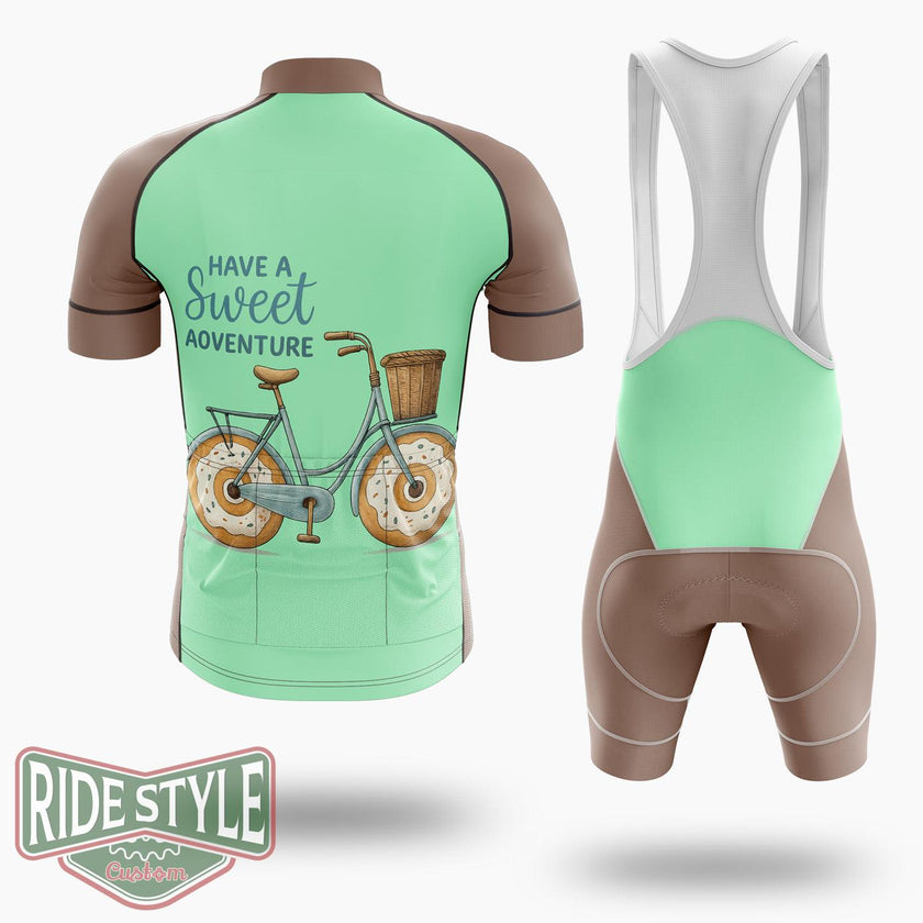 Donut Have A Sweet Adventure Cycling Jersey Kit, Bicycle Clothing Summer New - Short Sleeve Cycling Jersey Kit-White