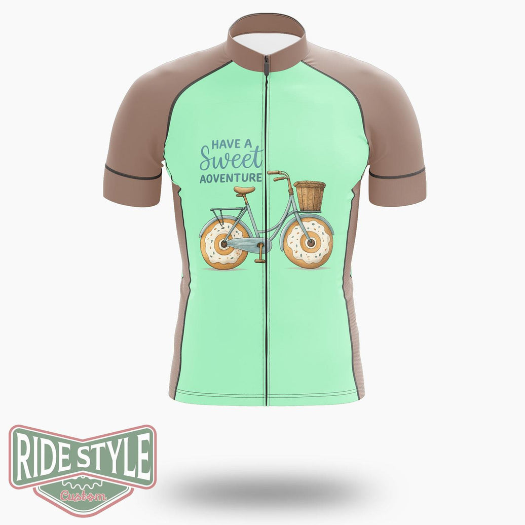 Donut Have A Sweet Adventure Cycling Jersey Kit, Bicycle Clothing Summer New - Short Sleeve Cycling Jersey-White