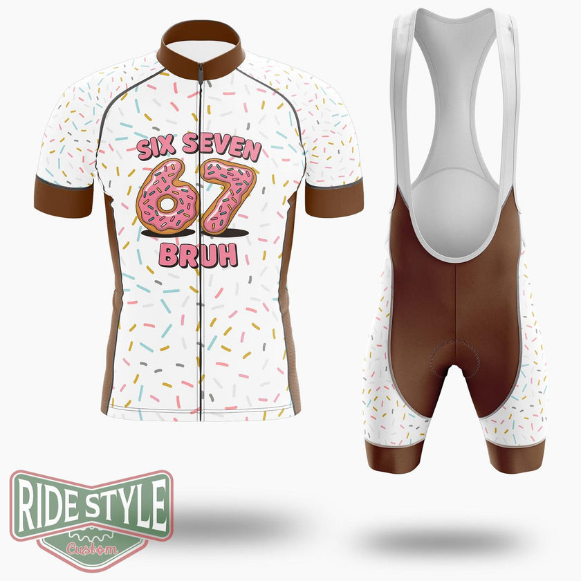 Donut Six Seven Bruh Cycling Jersey Kit, Bicycle Clothing Summer New - Short Sleeve Cycling Jersey Kit-White