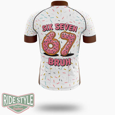 Donut Six Seven Bruh Cycling Jersey Kit, Bicycle Clothing Summer New - Short Sleeve Cycling Jersey-White