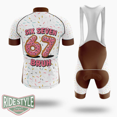 Donut Six Seven Bruh Cycling Jersey Kit, Bicycle Clothing Summer New - Short Sleeve Cycling Jersey Kit-White