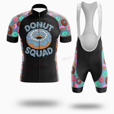 Donut Squad Funny Donut Lover Cycling Jersey Short Sleeve - Short Sleeve Cycling Jersey Kit-White