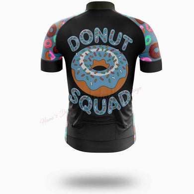 Donut Squad Funny Donut Lover Cycling Jersey Short Sleeve - Short Sleeve Cycling Jersey-White
