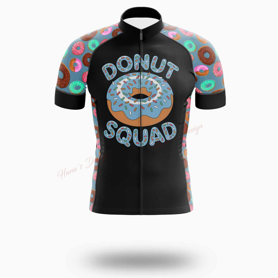 Donut Squad Funny Donut Lover Cycling Jersey Short Sleeve - Short Sleeve Cycling Jersey-White