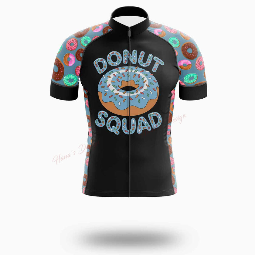 Donut Squad Funny Donut Lover Cycling Jersey Short Sleeve - Short Sleeve Cycling Jersey-White