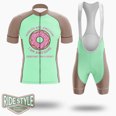 Donuts Are Awesome, I Am Awesome, Therefore I Am A Donut Cycling Jersey Kit, Bicycle Clothing Summer New - Short Sleeve Cycling Jersey Kit-White
