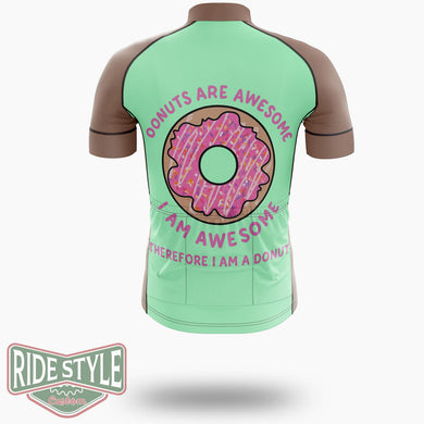 Donuts Are Awesome, I Am Awesome, Therefore I Am A Donut Cycling Jersey Kit, Bicycle Clothing Summer New - Short Sleeve Cycling Jersey-White