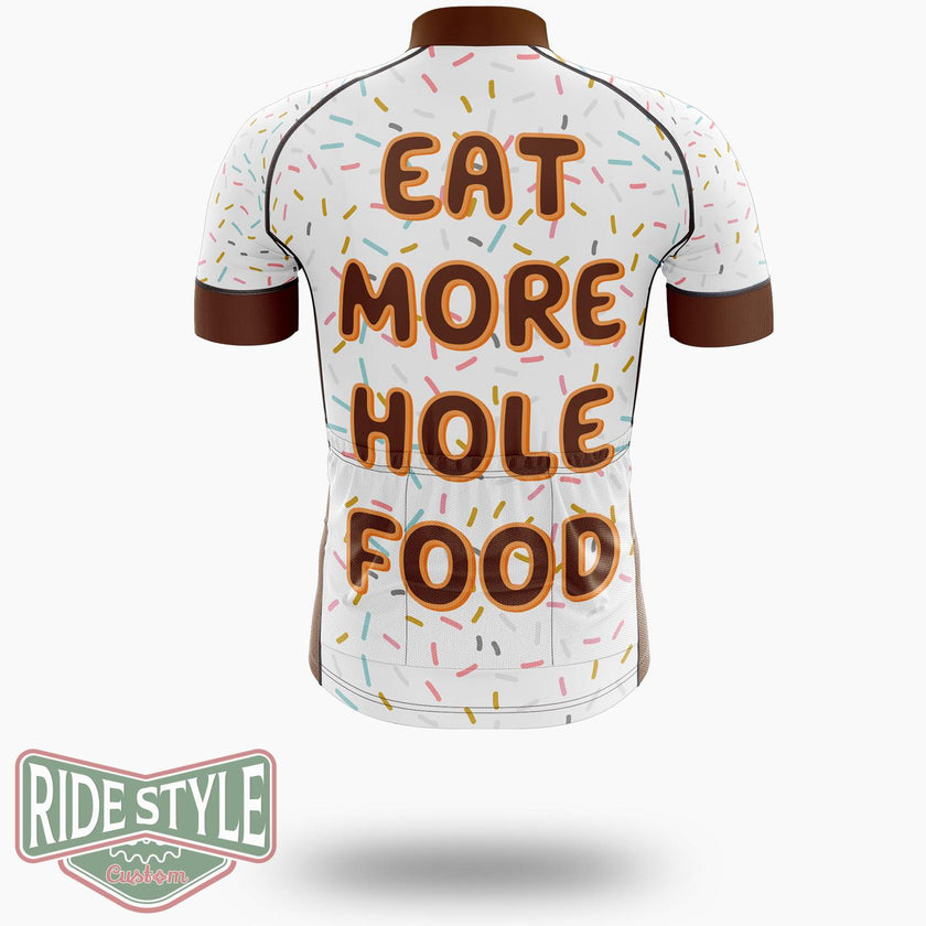 Eat More Hole Food Cycling Jersey Kit, Bicycle Clothing Summer New - Short Sleeve Cycling Jersey-White