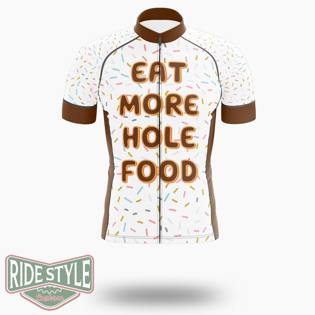 Eat More Hole Food Cycling Jersey Kit, Bicycle Clothing Summer New - Short Sleeve Cycling Jersey-White
