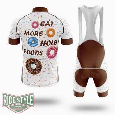 Eat More Hole Foods Shirt Cycling Jersey Kit, Bicycle Clothing Summer New - Short Sleeve Cycling Jersey Kit-White