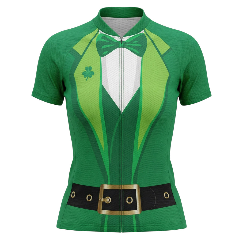 Elf Costume Irish Women's Short Sleeve Cycling Jersey - Womens Short Sleeve Jersey-Green