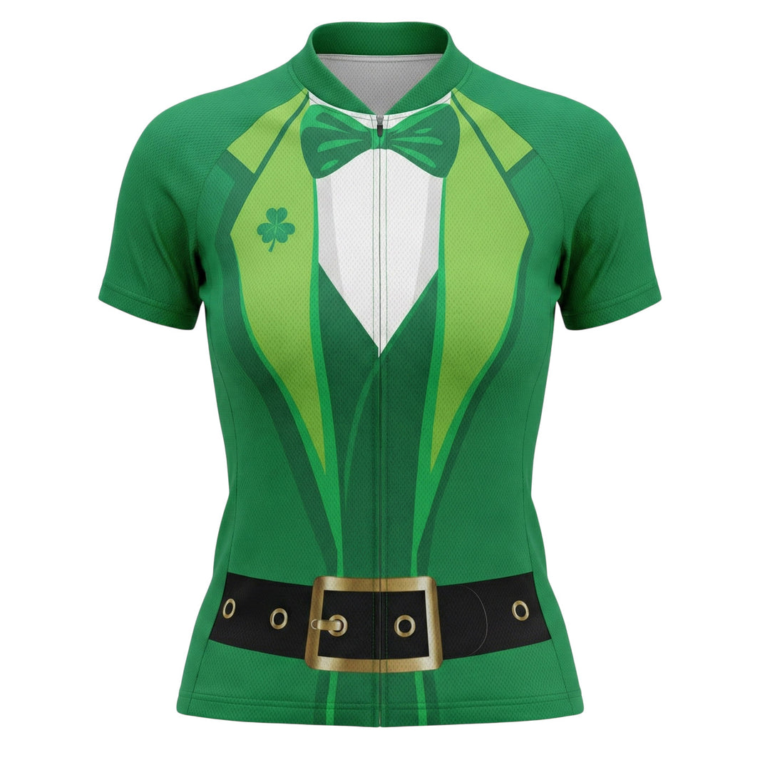 Elf Costume Irish Women's Short Sleeve Cycling Jersey - Womens Short Sleeve Jersey-Green