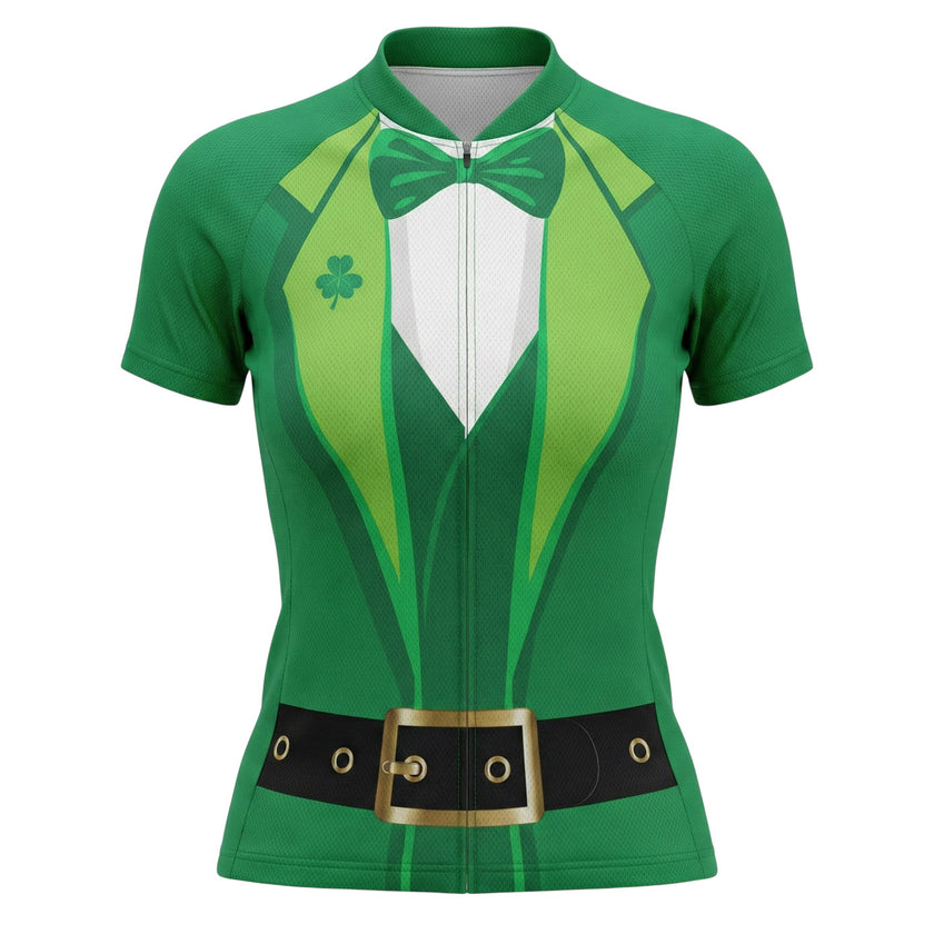 Elf Costume Irish Women's Short Sleeve Cycling Jersey - Womens Short Sleeve Jersey-Green