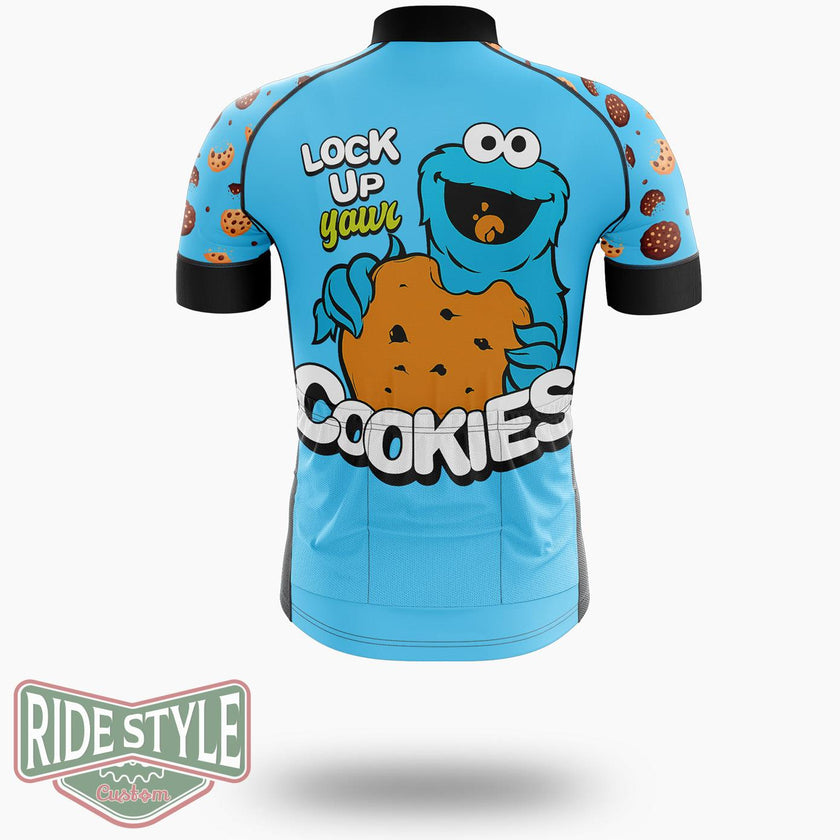 Elmo And Cookie Monster Cycling Jersey Kit, Bicycle Clothing - Short Sleeve Cycling Jersey-White
