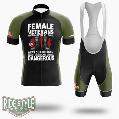 Female Veterans Shirt, Veteran Day Gift Shirt, Gift For Veteran Mom Shirt - Short Sleeve Cycling Jersey Kit-White