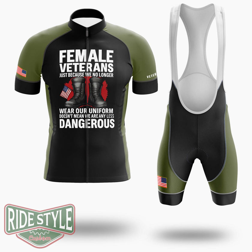 Female Veterans Shirt, Veteran Day Gift Shirt, Gift For Veteran Mom Shirt - Short Sleeve Cycling Jersey Kit-White