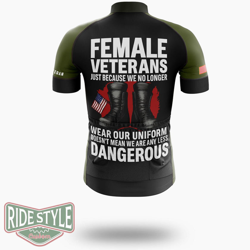 Female Veterans Shirt, Veteran Day Gift Shirt, Gift For Veteran Mom Shirt - Short Sleeve Cycling Jersey-White