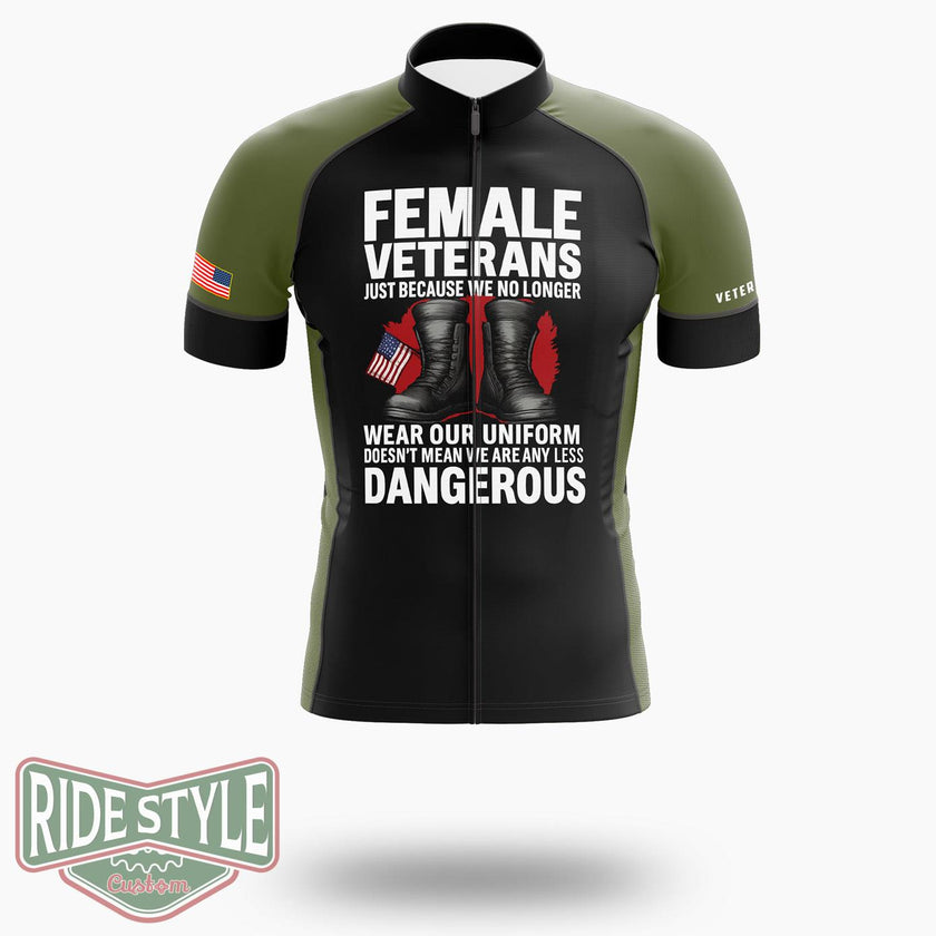 Female Veterans Shirt, Veteran Day Gift Shirt, Gift For Veteran Mom Shirt - Short Sleeve Cycling Jersey-White