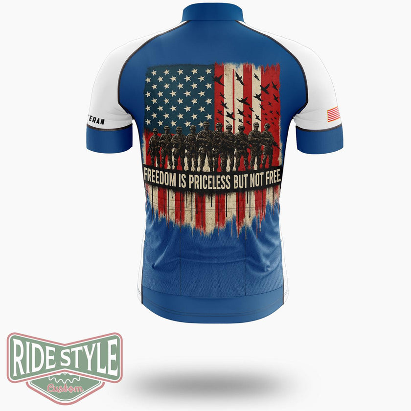 Freedom Is Priceless But Not Free Cycling Jersey - Short Sleeve Cycling Jersey-White