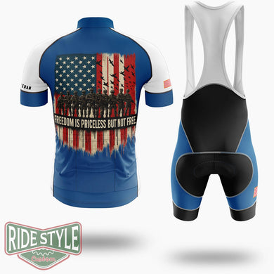 Freedom Is Priceless But Not Free Cycling Jersey - Short Sleeve Cycling Jersey Kit-White