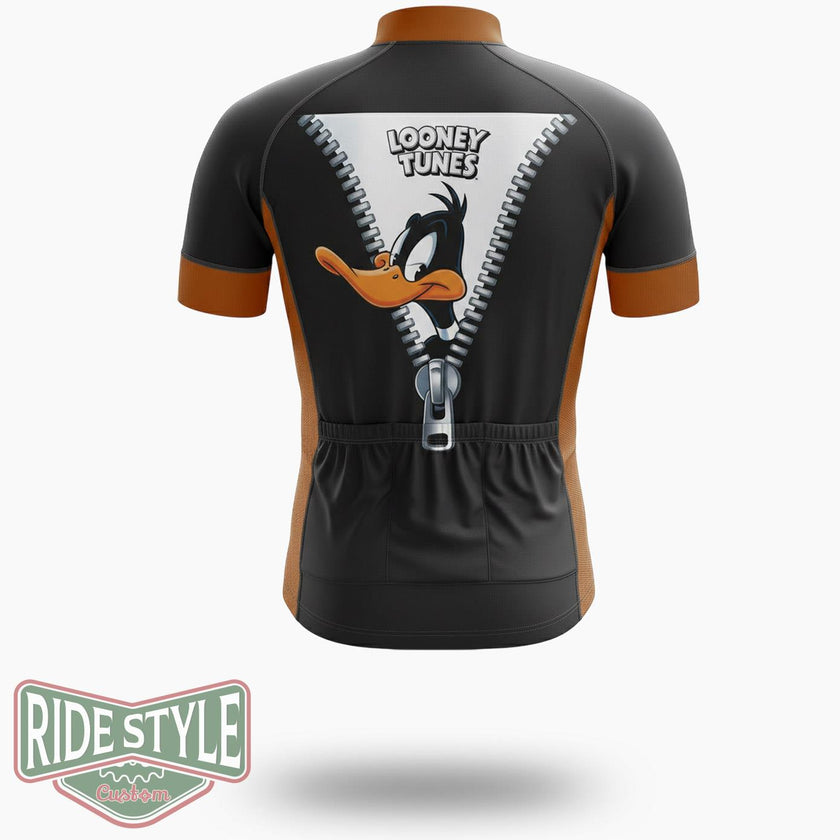 Funny Cartoon Duck 90s Retro Looney Tunes Cycling Jersey Kit - Short Sleeve Cycling Jersey-White