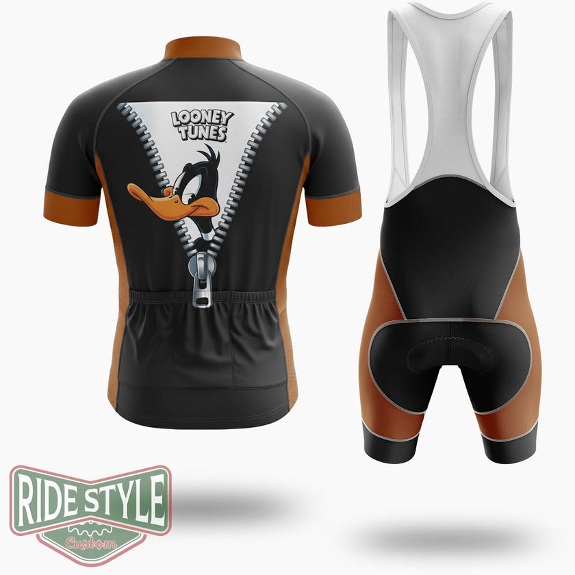 Funny Cartoon Duck 90s Retro Looney Tunes Cycling Jersey Kit - Short Sleeve Cycling Jersey Kit-White