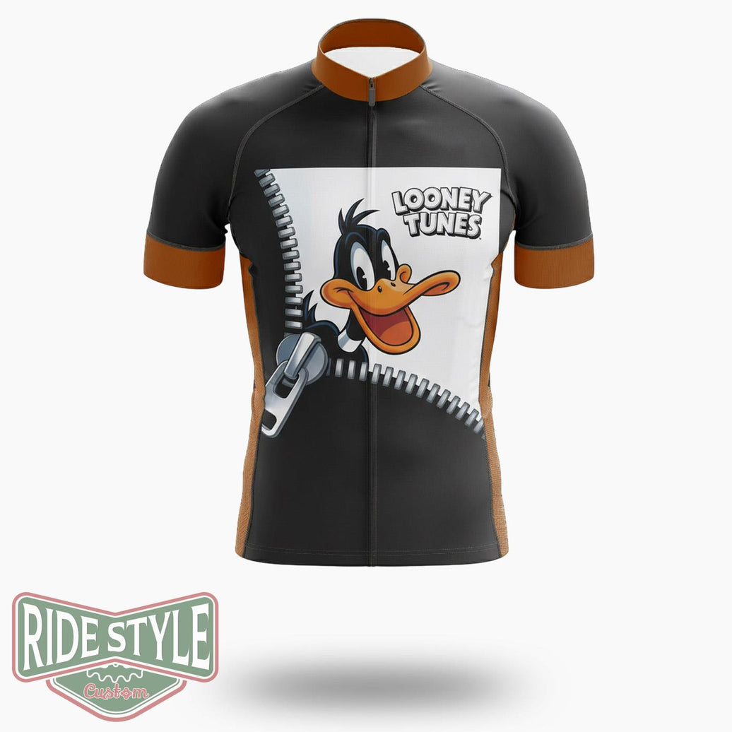 Funny Cartoon Duck 90s Retro Looney Tunes Cycling Jersey Kit - Short Sleeve Cycling Jersey-White
