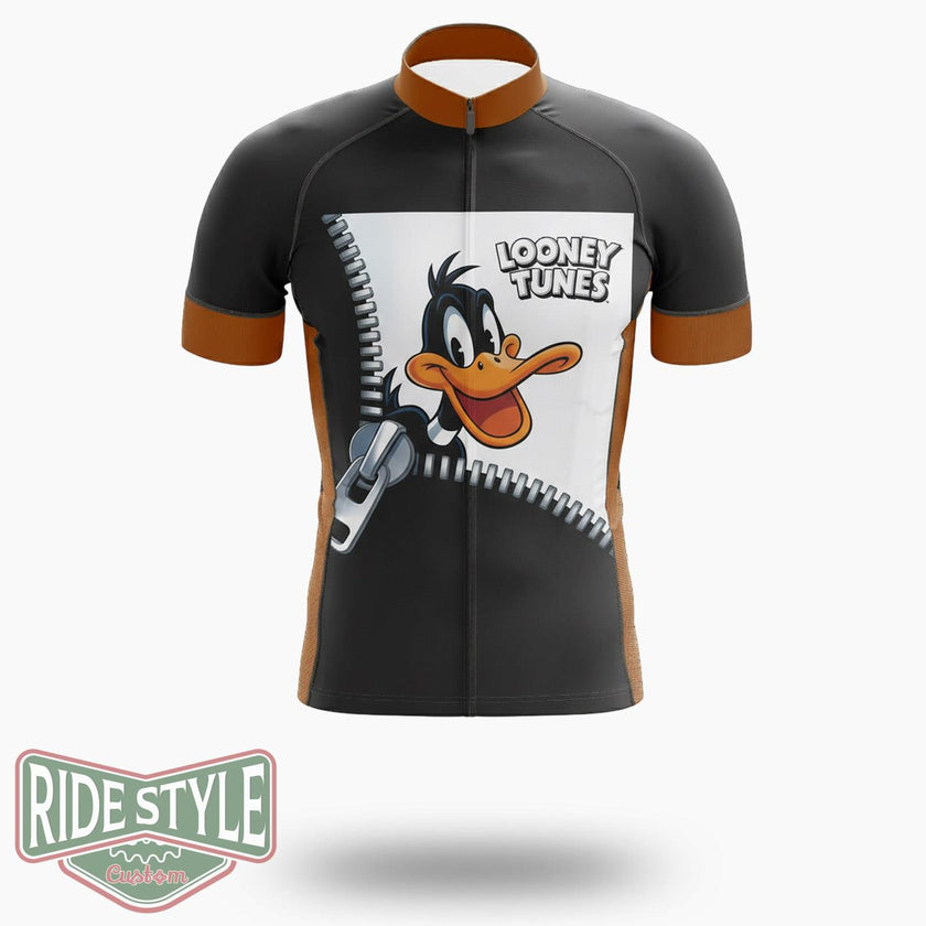 Funny Cartoon Duck 90s Retro Looney Tunes Cycling Jersey Kit - Short Sleeve Cycling Jersey-White