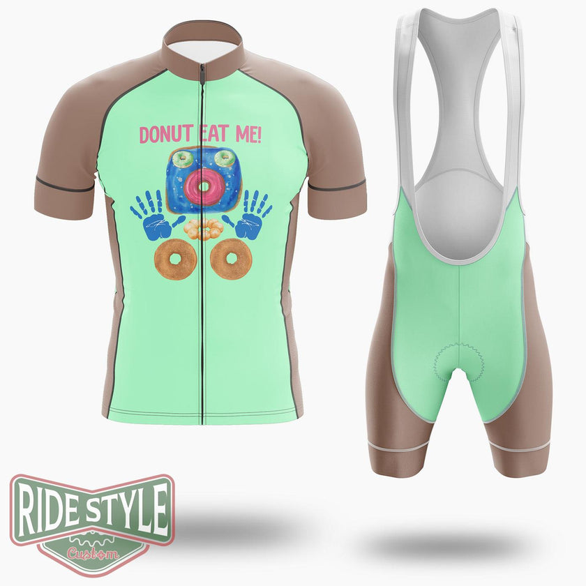 Funny Donut Eat Me Cycling Jersey Kit, Bicycle Clothing Summer New - Short Sleeve Cycling Jersey Kit-White