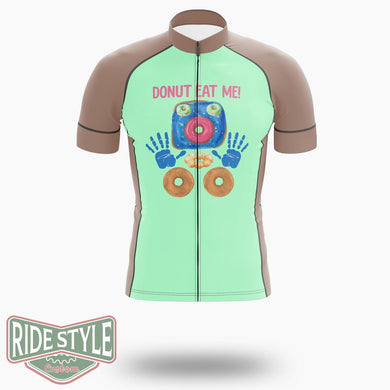 Funny Donut Eat Me Cycling Jersey Kit, Bicycle Clothing Summer New - Short Sleeve Cycling Jersey-White