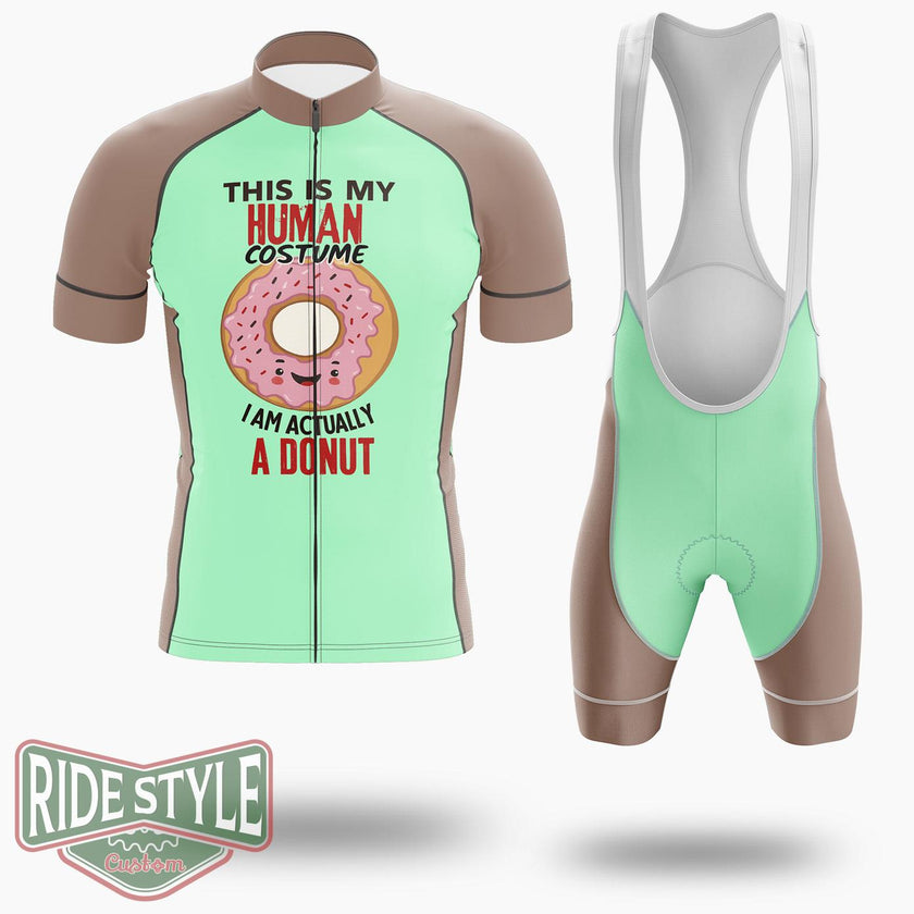 Funny Donut Halloween Lazy Costume Cycling Jersey Kit, Bicycle Clothing Summer New - Short Sleeve Cycling Jersey Kit-White