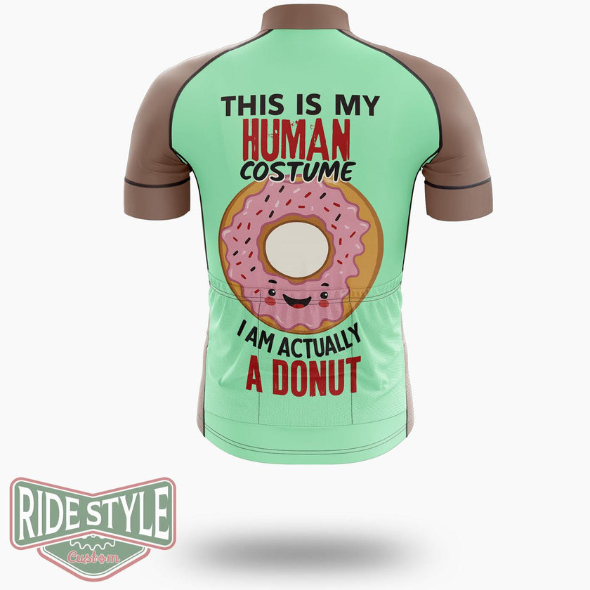 Funny Donut Halloween Lazy Costume Cycling Jersey Kit, Bicycle Clothing Summer New - Short Sleeve Cycling Jersey-White