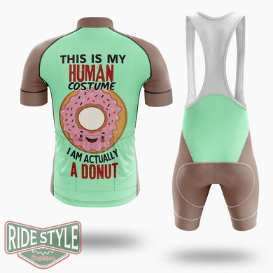 Funny Donut Halloween Lazy Costume Cycling Jersey Kit, Bicycle Clothing Summer New - Short Sleeve Cycling Jersey Kit-White