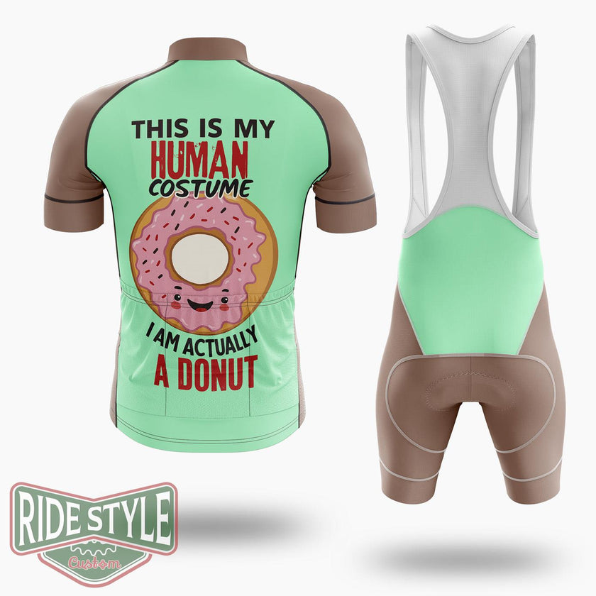 Funny Donut Halloween Lazy Costume Cycling Jersey Kit, Bicycle Clothing Summer New - Short Sleeve Cycling Jersey Kit-White
