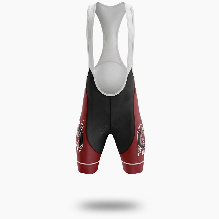 Gamecocks Cycling Jersey, South Carolina Men's Cycling Jersey - Bib Shorts-White
