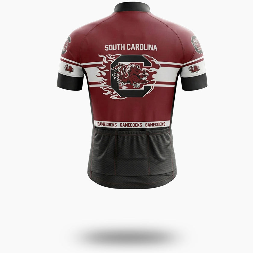 Gamecocks Cycling Jersey, South Carolina Men's Cycling Jersey - Short Sleeve Cycling Jersey-White