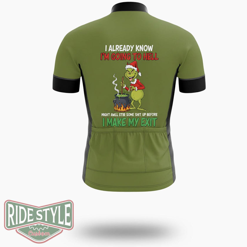 Ggrinch I Already Know Im Going To Hell Cycling Jersey Kit - Short Sleeve Cycling Jersey-White