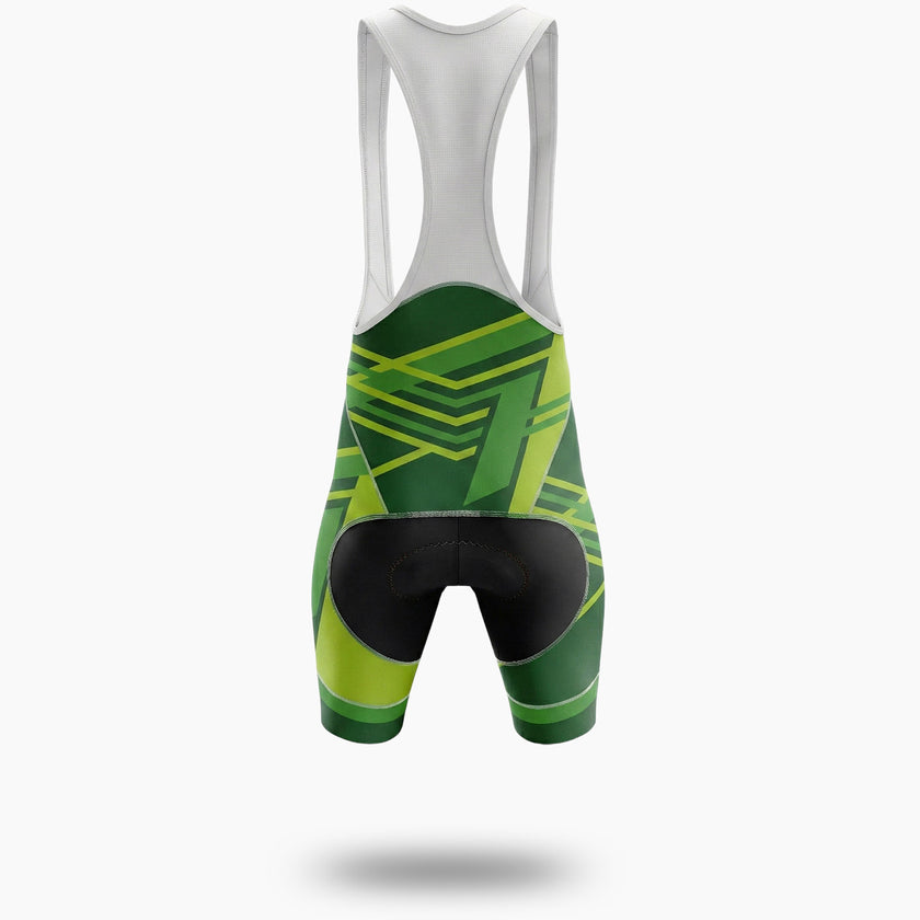 Green Men's Cycling Jersey Custom Name, Custom Team Name, Custom Logo Team Bike Jersey - Bib Shorts-White