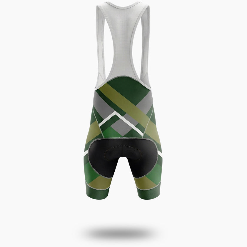 Green Men's Cycling Jersey Personalized Name Jersey Full Set - Bib Shorts-White