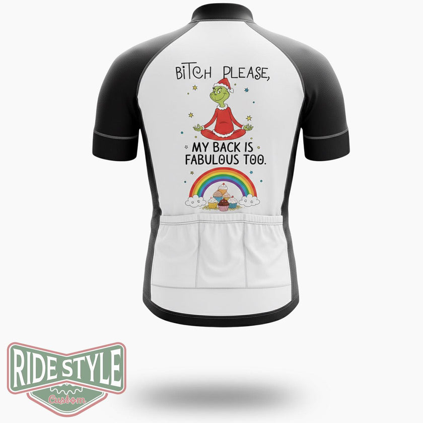Grinch Bitch Pease Im So Fucking Fabulous Raibown Cycling Jersey Kit - Short Sleeve Cycling Jersey-White